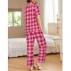 imageEkouaer Women Pajamas Set Button Down Sleepwear Short Sleeve Nightwear with Long Pants Soft Pjs Set SXXLBhot Pink Plaid