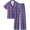 imageEkouaer Women Pajamas Set Button Down Sleepwear Short Sleeve Nightwear with Long Pants Soft Pjs Set SXXLBmagenta Plaid