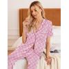 imageEkouaer Women Pajamas Set Button Down Sleepwear Short Sleeve Nightwear with Long Pants Soft Pjs Set SXXLClouds