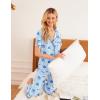 imageEkouaer Women Pajamas Set Button Down Sleepwear Short Sleeve Nightwear with Long Pants Soft Pjs Set SXXLElephant