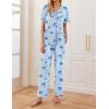 imageEkouaer Women Pajamas Set Button Down Sleepwear Short Sleeve Nightwear with Long Pants Soft Pjs Set SXXLElephant
