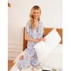 imageEkouaer Women Pajamas Set Button Down Sleepwear Short Sleeve Nightwear with Long Pants Soft Pjs Set SXXLPink Leopard