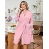 imageEkouaer Women Plus Size Robe Knee Length Lightweight Bathrobe Short Kimono Robes with Pockets Maternity Robe 1X5XLight Pink