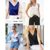 imageEkouaer Women Silk Satin Pajama Set V Neck Pj Short Set Sleeveless Silky Tank Lounge Set Sleepwear