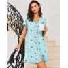 imageEkouaer Women V Neck Button Down NightgownBlue Moon