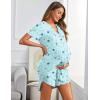 imageEkouaer Women V Neck Button Down NightgownBlue Moon