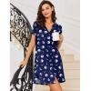 imageEkouaer Women V Neck Button Down NightgownMoon Printed