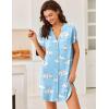 imageEkouaer Women V Neck Button Down NightgownWhite Cloud