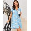 imageEkouaer Women V Neck Button Down NightgownWhite Cloud