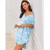 imageEkouaer Women V Neck Button Down NightgownWhite Cloud