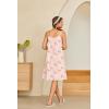 imageEkouaer Womens 100 Cotton Lace Nightgown Sleeveless Sleep Dress Victorian Sleepshirt Button Strap GownPink Floral