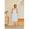 imageEkouaer Womens 100 Cotton Lace Nightgown Sleeveless Sleep Dress Victorian Sleepshirt Button Strap GownWhite Blue Floral