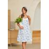 imageEkouaer Womens 100 Cotton Lace Nightgown Sleeveless Sleep Dress Victorian Sleepshirt Button Strap GownWhite Blue Floral