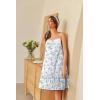 imageEkouaer Womens 100 Cotton Lace Nightgown Sleeveless Sleep Dress Victorian Sleepshirt Button Strap GownWhite Blue Floral