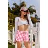 imageEkouaer Womens 2 Pack Pajama Shorts Comfy Lounge Bottom Y2k Printed Sleep Short with Pockets Pj Bottoms SXXLBluewhite PlaidPinkwhite Plaid
