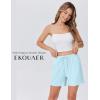 imageEkouaer Womens 2 Pack Pajama Shorts Comfy Lounge Bottom Y2k Printed Sleep Short with Pockets Pj Bottoms SXXLLight Blue