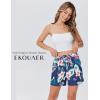 imageEkouaer Womens 2 Pack Pajama Shorts Comfy Lounge Bottom Y2k Printed Sleep Short with Pockets Pj Bottoms SXXLNavy Blue Floral