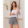 imageEkouaer Womens 2 Pack Pajama Shorts Comfy Plaid Elastic Waist Sleep Shorts Modal Soft Pj Bottoms with PocketsBlackgray