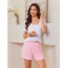 imageEkouaer Womens 2 Pack Pajama Shorts Comfy Plaid Elastic Waist Sleep Shorts Modal Soft Pj Bottoms with PocketsBlackpink