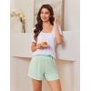 imageEkouaer Womens 2 Pack Pajama Shorts Comfy Plaid Elastic Waist Sleep Shorts Modal Soft Pj Bottoms with PocketsDark Graylight Green