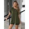 imageEkouaer Womens 2 Piece Lounge Set 2025 Summer Biker Shorts Set Outfits Short Sleeve Oversized Top Matching TracksuitArmy Green
