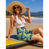 imageEkouaer Womens Board Shorts High Waist Swim Shorts Beach Surf Swimwear Shorts S4XLGreen Leaves