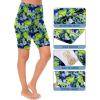 imageEkouaer Womens Board Shorts High Waist Swim Shorts Beach Surf Swimwear Shorts S4XLGreen Leaves