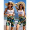 imageEkouaer Womens Board Shorts High Waist Swim Shorts Beach Surf Swimwear Shorts S4XLRed Tropical Flowers