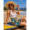 imageEkouaer Womens Board Shorts High Waist Swim Shorts Beach Surf Swimwear Shorts S4XLRed Tropical Flowers