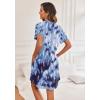 imageEkouaer Womens Button Down Nightgown Short Sleeve Sleepshirt V Neck Night Shirt Soft Pajamas Dress with PocketsFeather Print