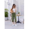 imageEkouaer Womens Capri Pajama Pants Wide Leg Lounge Sleep Pants Soft Comfy Drawstring Pj Bottoms with PocketsArmy Green