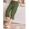 imageEkouaer Womens Capri Pajama Pants Wide Leg Lounge Sleep Pants Soft Comfy Drawstring Pj Bottoms with PocketsArmy Green