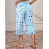 imageEkouaer Womens Capri Pajama Pants Wide Leg Lounge Sleep Pants Soft Comfy Drawstring Pj Bottoms with PocketsBlue Moon