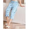 imageEkouaer Womens Capri Pajama Pants Wide Leg Lounge Sleep Pants Soft Comfy Drawstring Pj Bottoms with PocketsBlue Moon