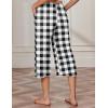 imageEkouaer Womens Capri Pajama Pants Wide Leg Lounge Sleep Pants Soft Comfy Drawstring Pj Bottoms with PocketsCheckered
