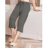 imageEkouaer Womens Capri Pajama Pants Wide Leg Lounge Sleep Pants Soft Comfy Drawstring Pj Bottoms with PocketsDark Gray