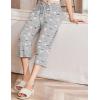 imageEkouaer Womens Capri Pajama Pants Wide Leg Lounge Sleep Pants Soft Comfy Drawstring Pj Bottoms with PocketsGrey Pink