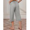 imageEkouaer Womens Capri Pajama Pants Wide Leg Lounge Sleep Pants Soft Comfy Drawstring Pj Bottoms with PocketsPale Heather Gray