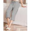 imageEkouaer Womens Capri Pajama Pants Wide Leg Lounge Sleep Pants Soft Comfy Drawstring Pj Bottoms with PocketsPale Heather Gray