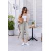 imageEkouaer Womens Capri Pajama Pants Wide Leg Lounge Sleep Pants Soft Comfy Drawstring Pj Bottoms with PocketsPale Heather Gray
