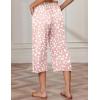 imageEkouaer Womens Capri Pajama Pants Wide Leg Lounge Sleep Pants Soft Comfy Drawstring Pj Bottoms with PocketsPink Leopard