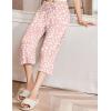imageEkouaer Womens Capri Pajama Pants Wide Leg Lounge Sleep Pants Soft Comfy Drawstring Pj Bottoms with PocketsPink Leopard
