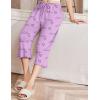 imageEkouaer Womens Capri Pajama Pants Wide Leg Lounge Sleep Pants Soft Comfy Drawstring Pj Bottoms with PocketsPink Love