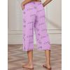 imageEkouaer Womens Capri Pajama Pants Wide Leg Lounge Sleep Pants Soft Comfy Drawstring Pj Bottoms with PocketsPink Love