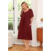 imageEkouaer Womens House Dress with PocketsWine Red
