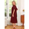 imageEkouaer Womens House Dress with PocketsWine Red