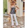 imageEkouaer Womens Lace Silk Satin Pajama Tank Tops V Neck Camisole Soft Spaghetti Strap Tops Loose Sleepwear S3XLBlack  Grey