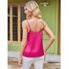 imageEkouaer Womens Lace Silk Satin Pajama Tank Tops V Neck Camisole Soft Spaghetti Strap Tops Loose Sleepwear S3XLBlack  Rose Red
