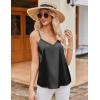 imageEkouaer Womens Lace Silk Satin Pajama Tank Tops V Neck Camisole Soft Spaghetti Strap Tops Loose Sleepwear S3XLBlack  Rose Red