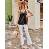 imageEkouaer Womens Lace Silk Satin Pajama Tank Tops V Neck Camisole Soft Spaghetti Strap Tops Loose Sleepwear S3XLBlack  White